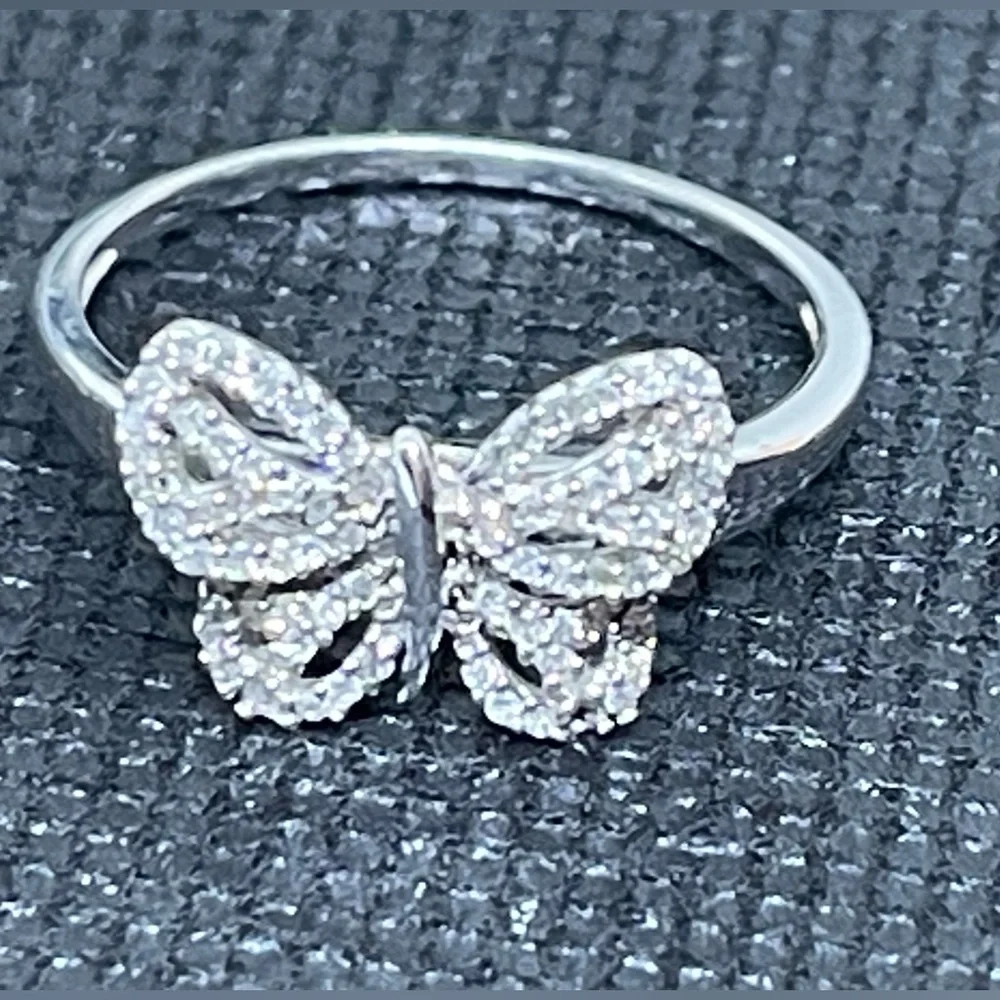 New! 925❣️Real .24 ct Diamonds ❣️ Ring Sz 9 Pave New Gift Box Bag